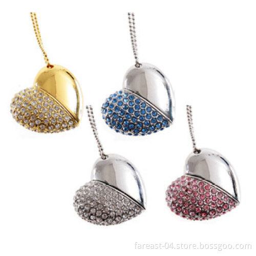 Jewelry Heart Shape USB Flash Drive Flash Memory Pen Drive
